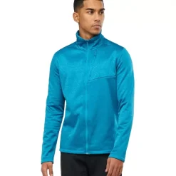 Clothing^Salomon Outlet – Transition Full-Zip Mid Fleece Jacket – Men'S Barrier Reef/Heather|Black/Heather|Goji Berry/Heather|Pacific/Heather
