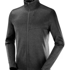 Clothing^Salomon Outlet – Transition Full-Zip Mid Fleece Jacket – Men'S Barrier Reef/Heather|Black/Heather|Goji Berry/Heather|Pacific/Heather