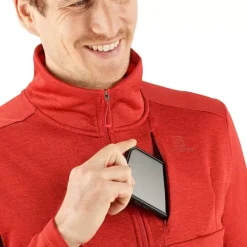 Clothing^Salomon Outlet – Transition Full-Zip Mid Fleece Jacket – Men'S Barrier Reef/Heather|Black/Heather|Goji Berry/Heather|Pacific/Heather
