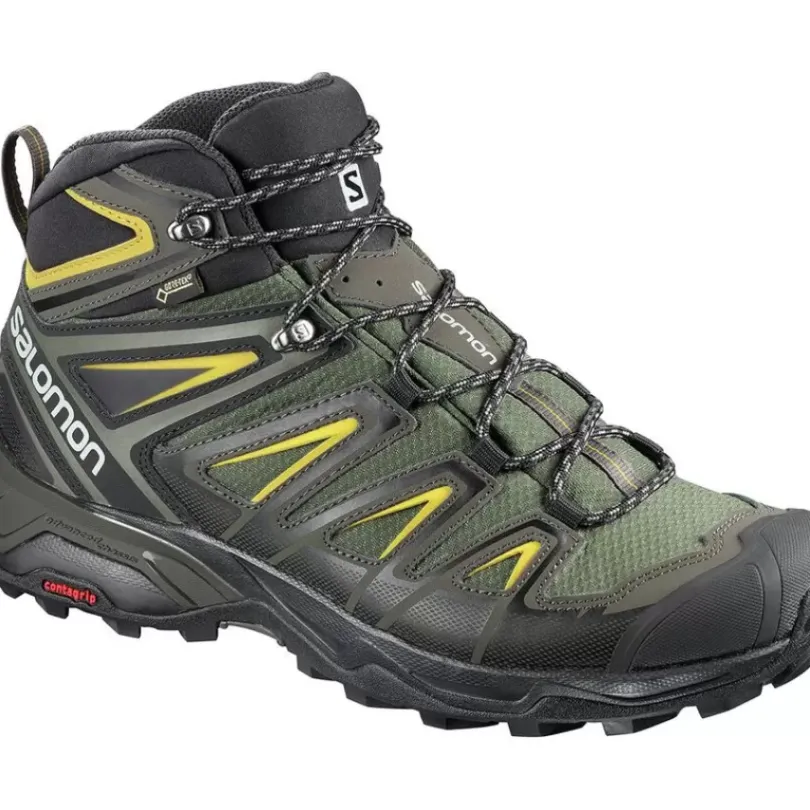 Footwear^Salomon Outlet – X Ultra 3 Mid Gtx Wide Hiking Boot – Men'S Castor Gray/Black/Green Sulphur|Black/India Ink/Monument