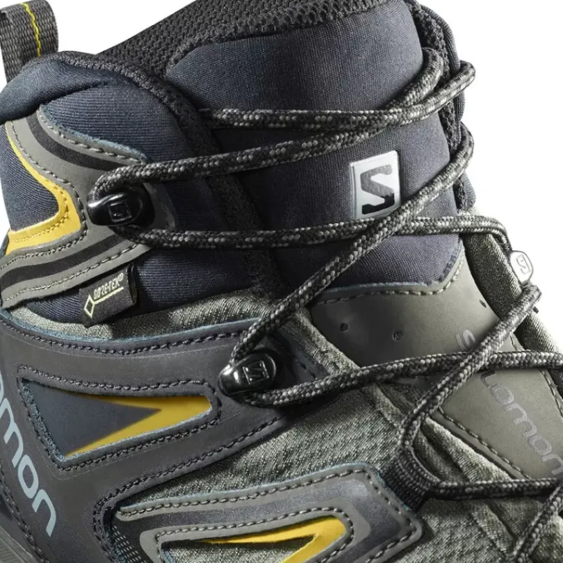 Footwear^Salomon Outlet – X Ultra 3 Mid Gtx Wide Hiking Boot – Men'S Castor Gray/Black/Green Sulphur|Black/India Ink/Monument