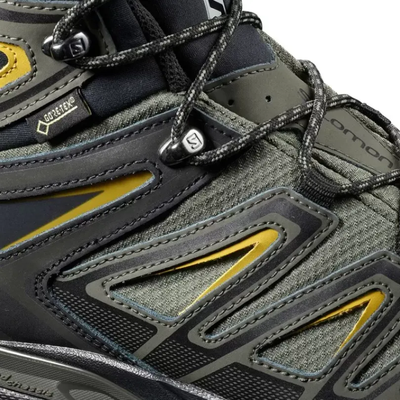 Footwear^Salomon Outlet – X Ultra 3 Mid Gtx Wide Hiking Boot – Men'S Castor Gray/Black/Green Sulphur|Black/India Ink/Monument