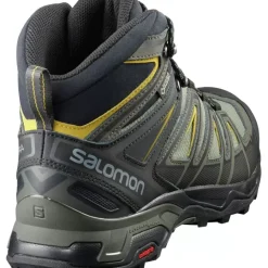 Footwear^Salomon Outlet – X Ultra 3 Mid Gtx Wide Hiking Boot – Men'S Castor Gray/Black/Green Sulphur|Black/India Ink/Monument