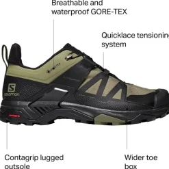 Footwear^Salomon Outlet – X Ultra 4 Gtx Wide Hiking Shoe – Men'S Deep Lichen Green/Black/Olive Night